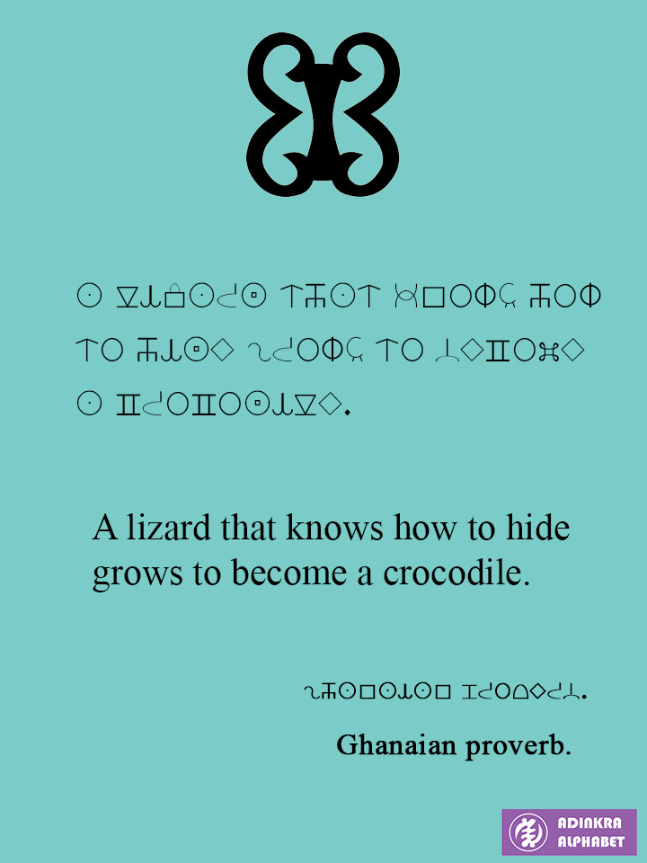 Lizard Adinkra Alphabet